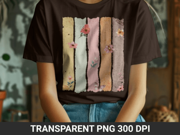 Download Retro Boho Stripes Floral Wildflower PNG - Wildflower png Collection