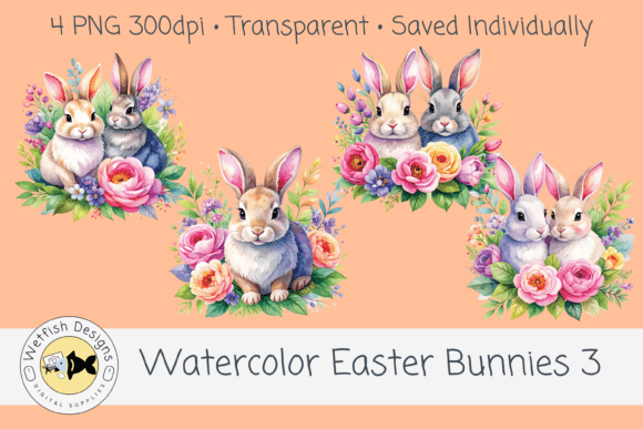 Download Watercolor PNG Easter Bunnies 3 - Png Collection