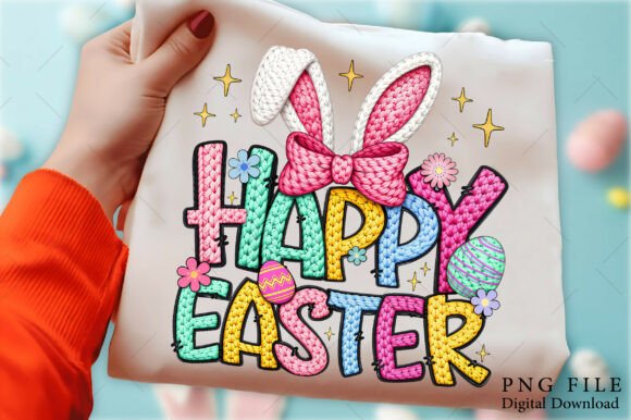 Download Happy Easter Faux Crochet Png - Png Collection