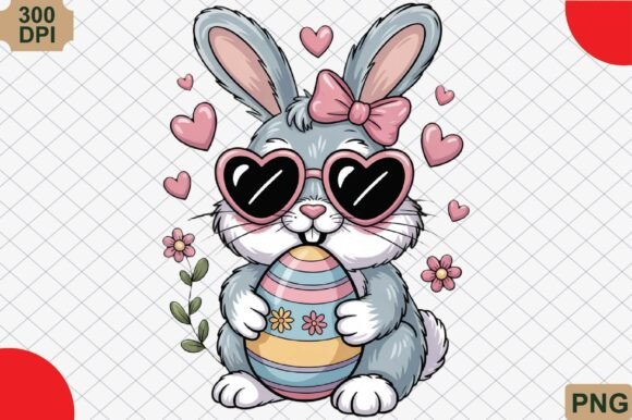 Download Sweet Easter Bunny with Pink Bow PNG - Png Collection