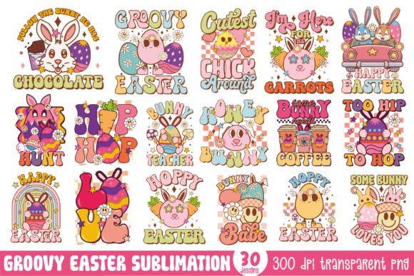 Download Groovy Easter PNG Sublimation Bundle - Png Collection