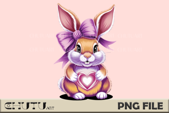 Download Cute Bunny with Bow PNG - Png Collection