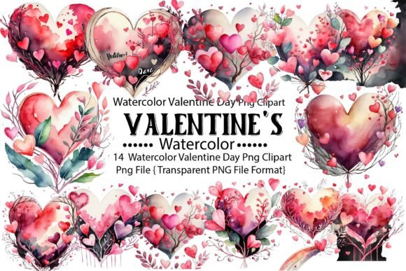 Download Watercolor Valentine Day PNG Bundle - Png Collection