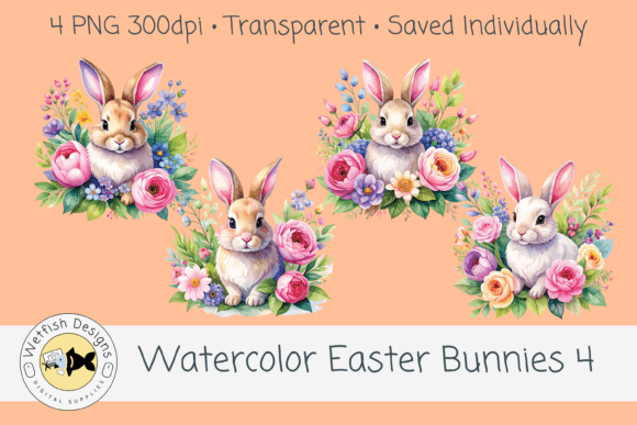 Download Watercolor PNG Easter Bunnies 4 - Png Collection