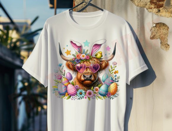 Download Easter Day Highland Cow Png, Cow Clover - Png Collection