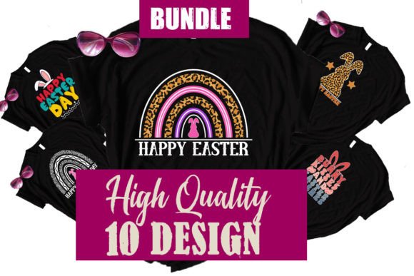 Download BUNDLE Easter Day T Shirt Design Rainbow - T shirt design Collection