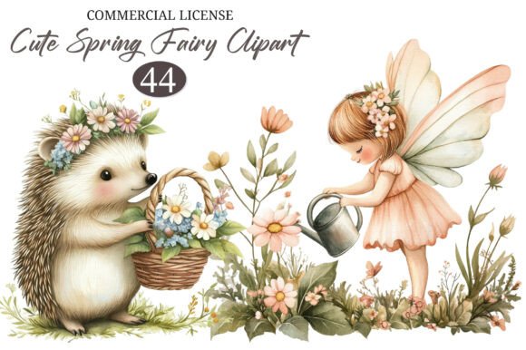 Download Cute Spring Fairy &amp; Woodland Animals Png - Png Collection
