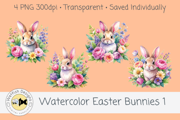 Download Watercolor PNG Easter Bunnies 1 - Png Collection