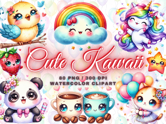 Download Watercolor Kawaii Clipart - Kawaii Png - Png Collection