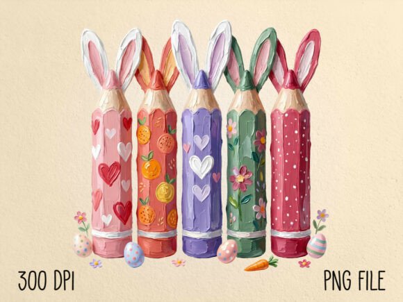 Download Hand Painted Easter Bunny Pencil PNG - Png Collection
