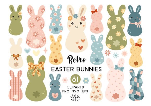 Download Retro Groovy Easter Bunny Clipart - Premium Resources