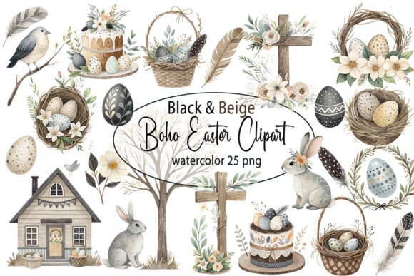 Download Easter Clipart Boho Watercolor Bunny Png - Png Collection