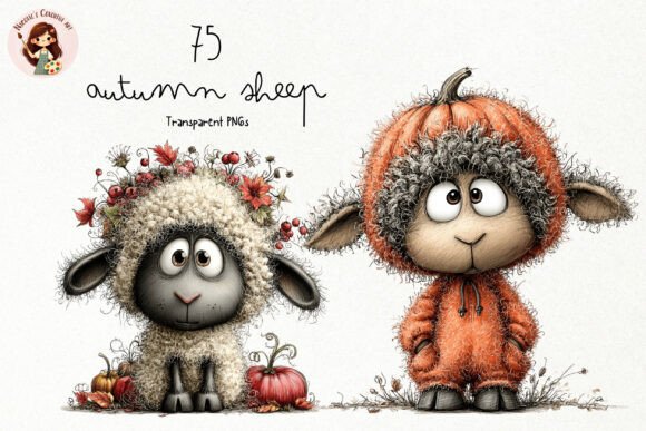 Download Cute Autumn Fuzzy Sheep PNG Clipart - Png Collection