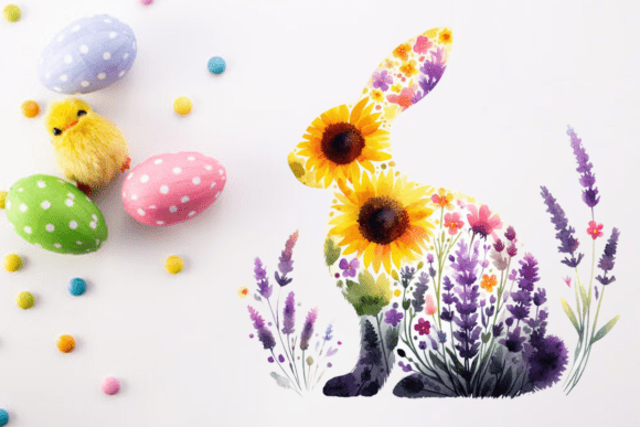 Download Colorful Watercolor Bunny PNG Art - Png Collection