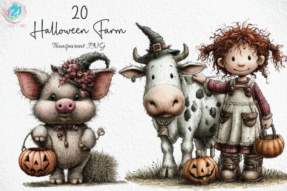 Download Cute Halloween Farm PNG Clipart - Png Collection